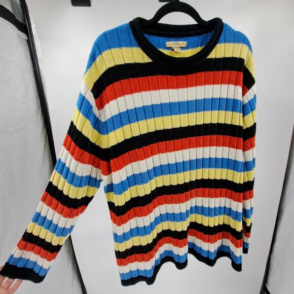 Mountain Lake Sweater Plus 3X Stripe Ribbed Knit Long Sleeve Pullover Multicolor - Picture 4 of 6